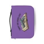 bible cover — 'shoot the gospel gun' illustrated bible case (purple)